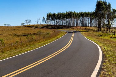 Brezilya 'nın kırsal kesiminde boş asfalt yol