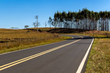 Brezilya 'nın kırsal kesiminde boş asfalt yol