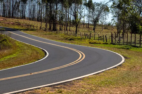 Brezilya 'nın kırsal kesiminde boş asfalt yol