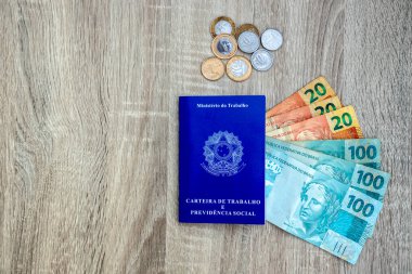Brezilya çalışma kartı. Kayıtlı CLT ve Brezilya 'dan gelen para. Asgari ücret Brezilya 'nın gerçek parası..