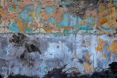 Brezilya 'da farklı boya renkleriyle lekelenmiş ve soyulmuş duvar dokusu