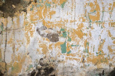 Brezilya 'da farklı boya renkleriyle lekelenmiş ve soyulmuş duvar dokusu