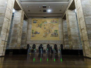 Sao Paulo, SP, Brazil. Internal, view , Matarazzo Building, headquarter, City Hall,,historic, center , city, 1939 with a project by Marcello Piacentini. clipart