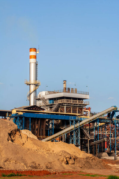 Bariri, Sao Paulo, Brazil, March 16, 2005. Sugar and Ethanol Manufacturing plant on mill in Brazil