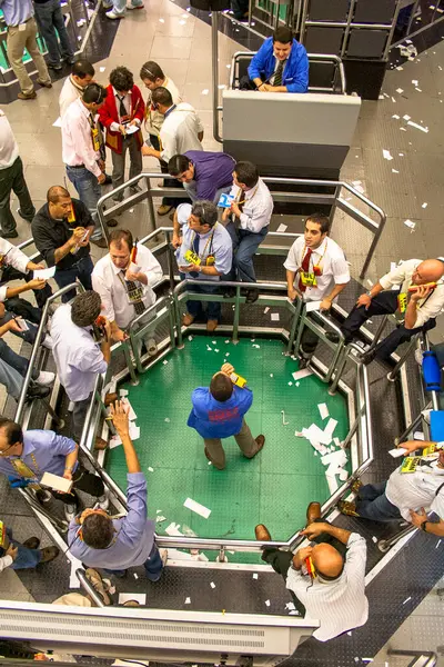 stock image Sao Paulo, Brazil, June 12, 2008. BMeF, commodities exchange futures,  Stock Brokers Trading in Sao Paulo, Brazil