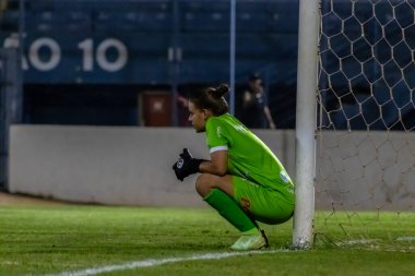 Marilia, SP, Brezilya, 25. bölüm, 2024. Korintliler ve Marlia arasındaki maç, 2024 Kadınlar Paulista Şampiyonası için geçerli, Bento de Abreu Sampaio Vidal Stadyumu 'nda, Marlia, SP