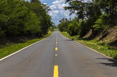 Brezilya 'nın kırsal kesiminde boş asfalt yol