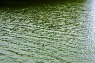 Brezilya 'da Yeşil Soyut Su Yüzeyi. Su yansıma dokusu arka planı. Deniz dalgası. Nehir gölü dalgalanan su. Okyanus yüzeyi doğa arka planı..