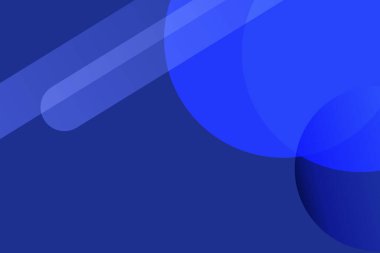 Minimalist geometrik şekilleri, daireleri ve yuvarlak dikdörtgenleri olan parlak mavi bir arkaplan. Modern ve dinamik tasarım, kitap kapakları veya haber siteleri için mükemmel.