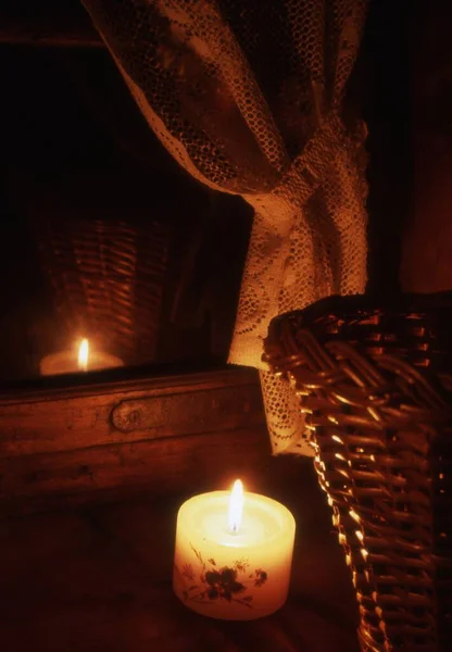 Kerze Inneren Der Kirche — Stockfoto