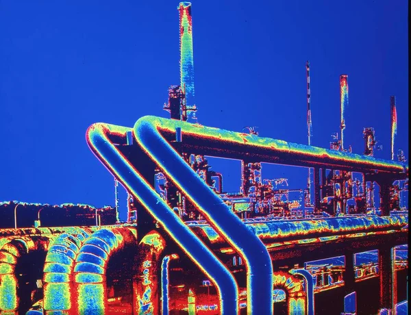 Oljeraffinaderi Industriell Utrustning — Stockfoto