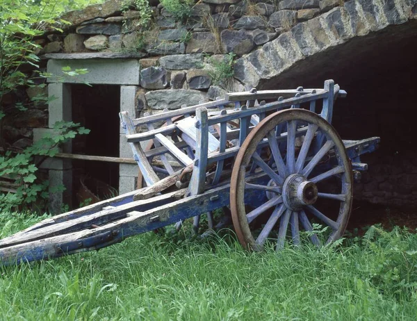 Old Wooden Wagon Garden — Stock Photo, Image