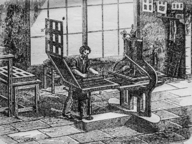 Baskı kolu, Louis Figuier 'in büyük icatları, Editör Hachette, 1865