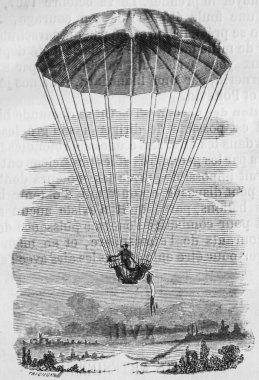 Paraşüt, Louis Figuier 'in büyük icatları, Editör Hachette, 1865