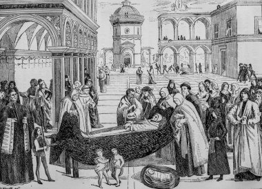 Saint Bernardin de Siena 'nın ölümü, La Vie resimli des Saints, Yayımcı Firmin Didot, 1887