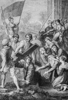 İsa ve annesinin buluşması Calvary yolunda, La Vie Illustre des Saints, Yayımcı Firmin -Didot, 1887