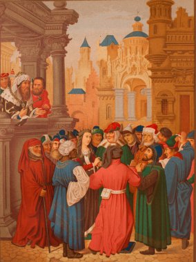 Saint Catherine, İskenderiye doktorlarının ortasında, La Vie, des Saints, Yayımcı Firmin -Didot, 1887