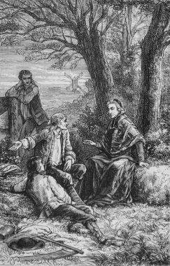 Fenelon, piskoposluk bölgesindeki köylülerle sohbet ediyor. Editör Alfred 1881.