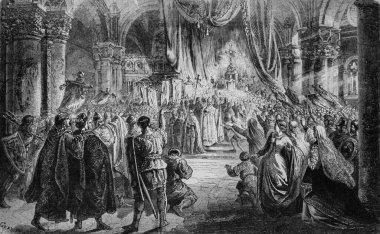 Şarlman 'ın taç giyme töreni. 800, düzenleyici lahure 1880.