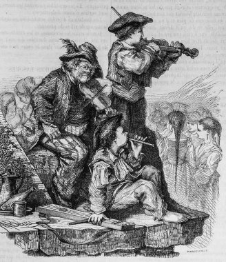 Bask menetriers, Edouard Charton 'ın resim dükkanı, 1870