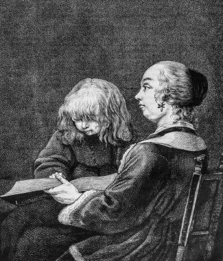 Okuma dersi, Edouard Charton 'ın resim dükkanı, 1870