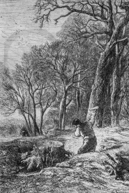 Süzme gardırop, Edouard Charton 'ın resim dükkanı, 1870