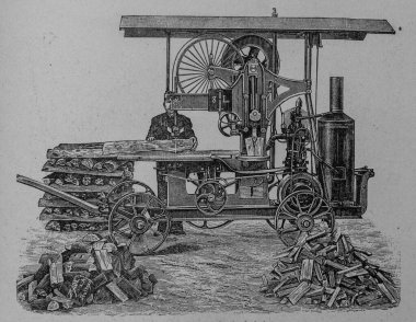 Tahta testere makinesi, modern tamirci, ticari kitapçı editörü, 1890