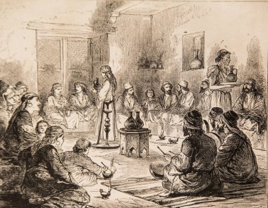 İsa düğün eğlencesine gitti, Ernest Renan 'ın İsa' nın hayatı, Godefroy Durand 'ın çizimleri, yayıncı Michel Levy 1870