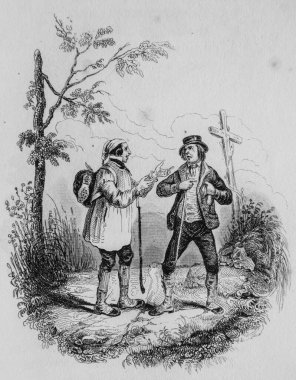 İki gezgin, Fables de Florian Victor Adam, Delloye Publisher, Desme 1838