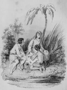 Çocuk ve tarihçi, Fables de Florian Victor Adam, Yayıncı Delloye, Desme 1838