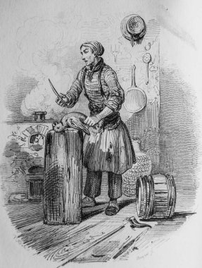 Kendinden emin papağan, Fables de Florian. Victor Adam, Delloye Yayımcı, Desme 1838