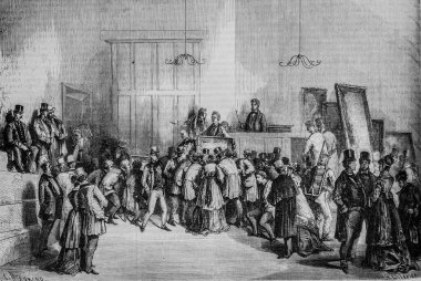 Otel müteahhitlerinin resimlerinin satışı, ünlü evren, editör Michel Levy 1868