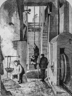 Northumberland 'daki New Hartley Madeni' nin girişi, ünlü evren, editör Michel Levy 1868