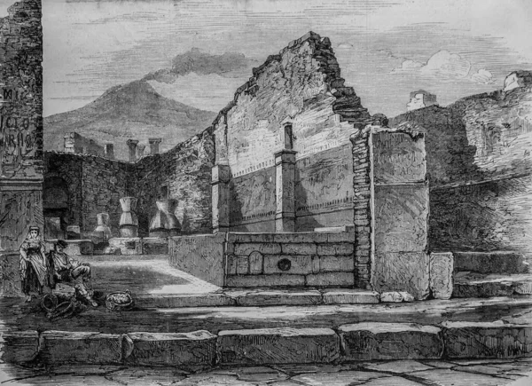 Excavations Pompei Baker Shop Illustrious Universe Editor Michel Levy 1868 — Stock Photo, Image