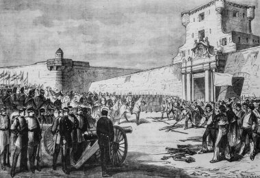 İspanya, General Caballeros Cadiz 'in isyancılarının, meşhur evrenin, editör Michel Levy 1868' in,