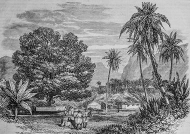 Kaptan Cook 'un Tamarinier' i Ile de Tahiti 'de,' Ünlü Evren, Yayıncı Michele Levy 1869