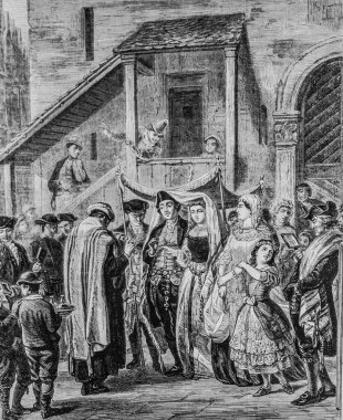 Almanya 'da bir Yahudi düğünü, ünlü evren, Yayımcı Michele Levy 1869