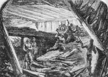 Mont CENIS TUNNEL 'İN BÖLGESİNDE LTTRAVAUX,' Ünlü Evren, MICHELE LEVY 1869 Yayımcısı