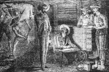 Saint Etienne Le Council 'in madendeki ev sahipleri, ünlü evren, MICHELE LEVY 1869 Yayımcısı