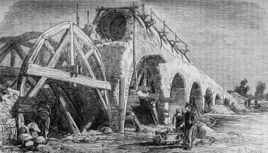 Arcueil su kemeri Valf Kanalı 'nın inşaatı, meşhur evren, Yayıncı Michele Levy 1869