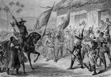 CUBA Les Creoles 'in meşhur evreni, adanın geçici hükümetini ilan ettiği olay, Yayımcı Michele Levy 1869