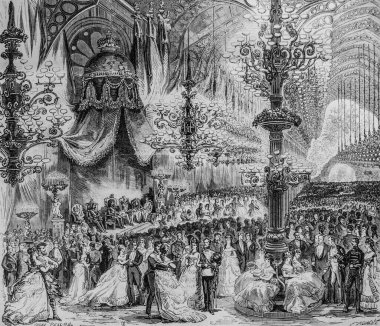 Eylül ayında Brüksel Grand Bal 'da Midi Tren İstasyonu, ünlü evren, MICHELE LEVY 1869 Yayımcısı