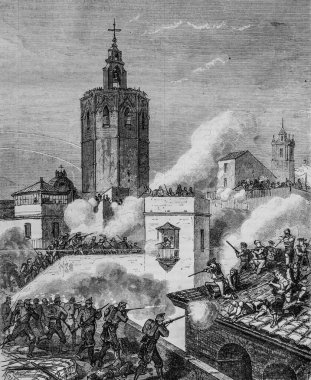 İspanya 'nın Savaşları Hükümet askerleri ve Cumhuriyetçi Ayaklanmalar, Meşhur Evren, Yayımcı Michele Levy 1869