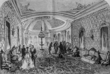 S.M. 'nin yolculuğu. The Impector Palais d 'Esbekieh' deki Salon de Rection, ünlü evren, Yayıncı Michele Levy 1869