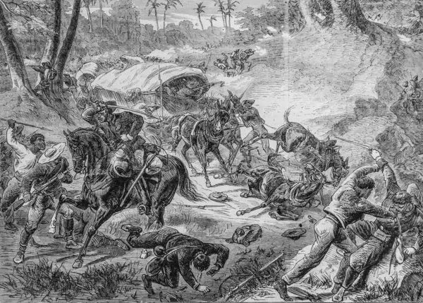 MICHELE LEVY 1869 'DA, İspanya Ordusu' nda, Şanlı Evren 'de KUBA INSURGES EMBUSCADE OLDUĞU