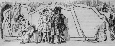 Tiyatrodaki figüratif, Fransızlar kendi başlarına boyadılar, vektör N.J. Philippart 1861.