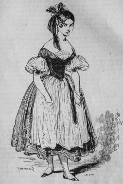 Tiyatrodaki figüratif, Fransızlar kendi başlarına boyadılar, vektör N.J. Philippart 1861.