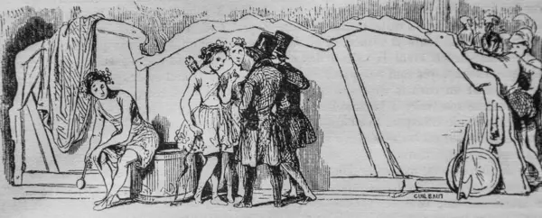 Tiyatrodaki figüratif, Fransızlar kendi başlarına boyadılar, vektör N.J. Philippart 1861.