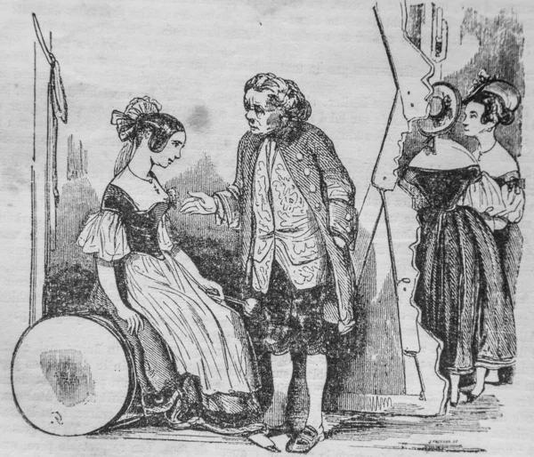 Tiyatrodaki figüratif, Fransızlar kendi başlarına boyadılar, vektör N.J. Philippart 1861.