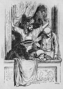 Chicard, tiyatroda izleyici, Fransızlar kendi başlarına resim yaptılar, vektör N.J. Philippart 1861.